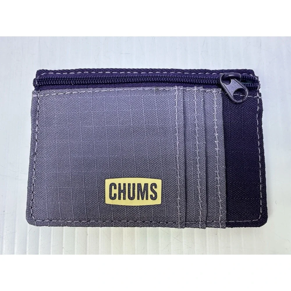 Chums Bandit Zip Wallet RFID Blocking Card Dark Light Purple Mint